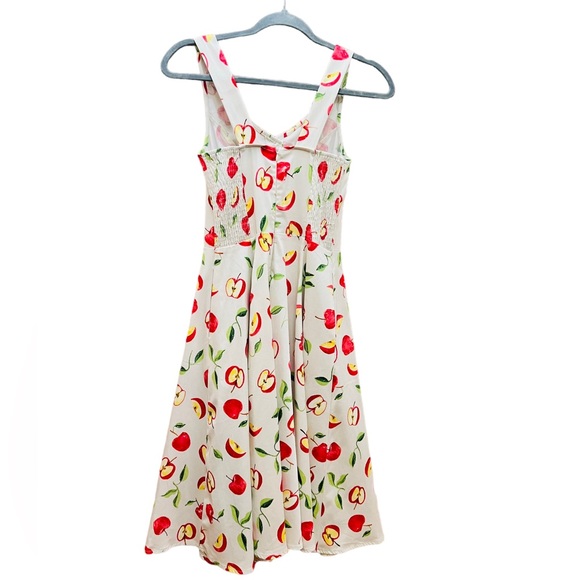 Miss Lulo Mini Retro Floral Apples Dress Size XS 96% Cotton 4% Spandex Preowned - Picture 11 of 16